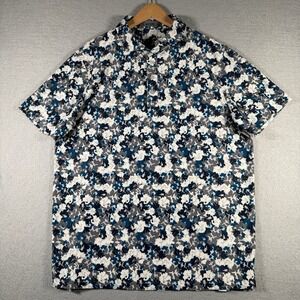 G/FORE Mens Floral Camo Performance Golf Polo Shirt Blue Grey XL GMP000056